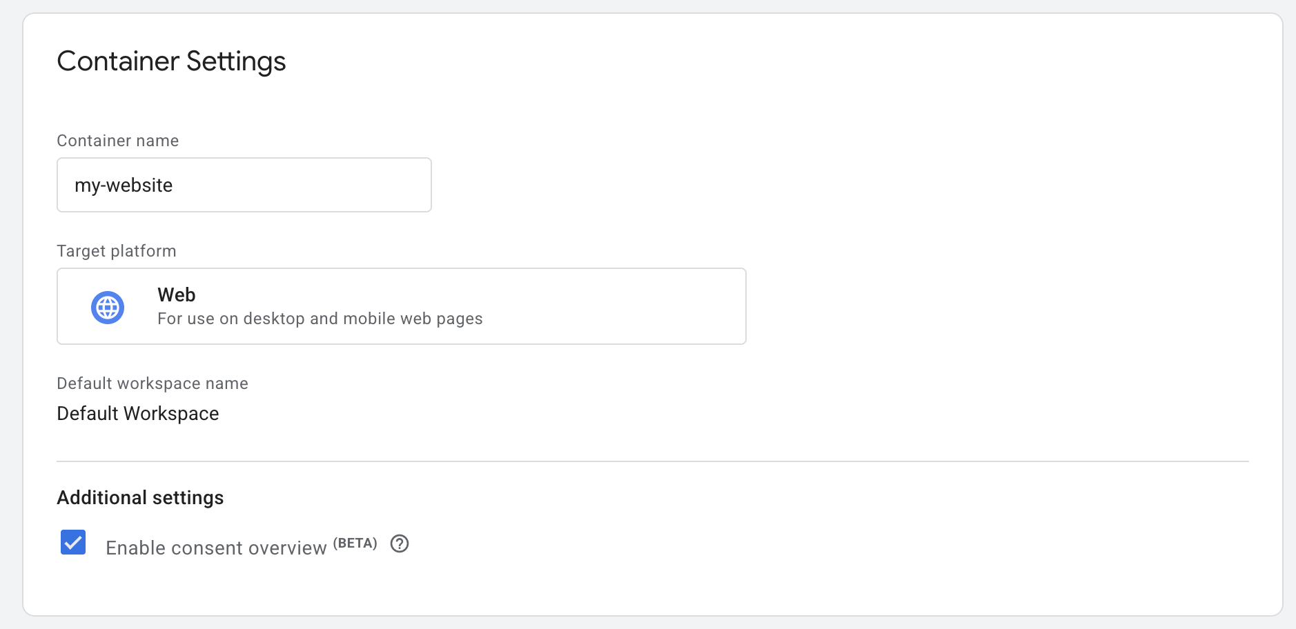 Enable consent overview